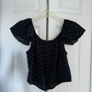 American eagle black polka dot top